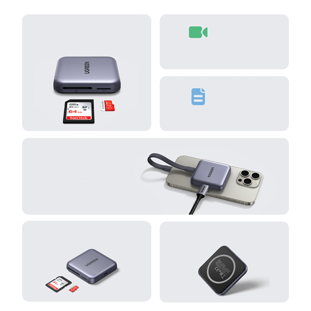 Ugreen Magnetic Memory Card Reader + 100W PD 3in1 Charger - Gray_6