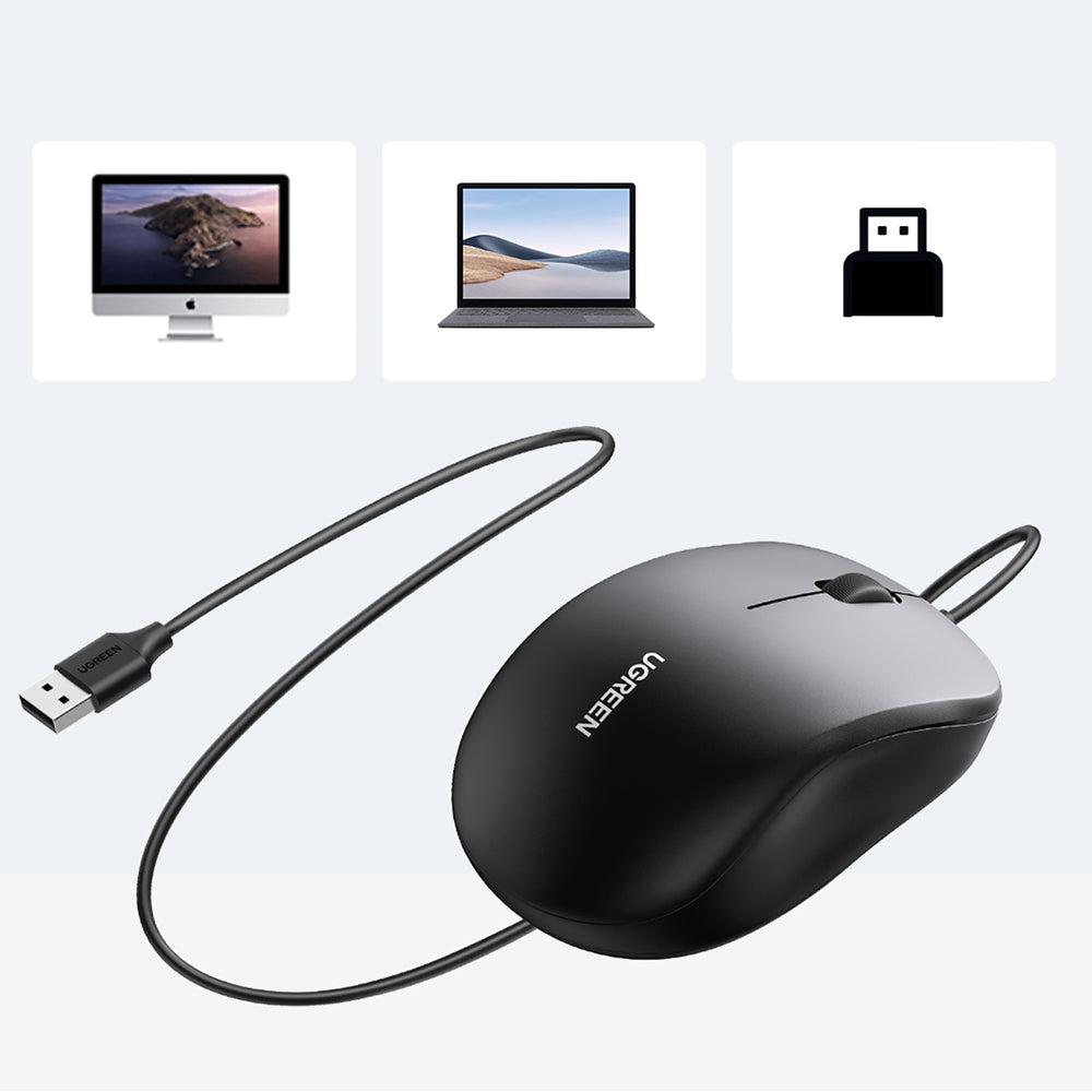 Wired Mouse UGREEN MU007, 1200DPI, 1.5m, Black _6