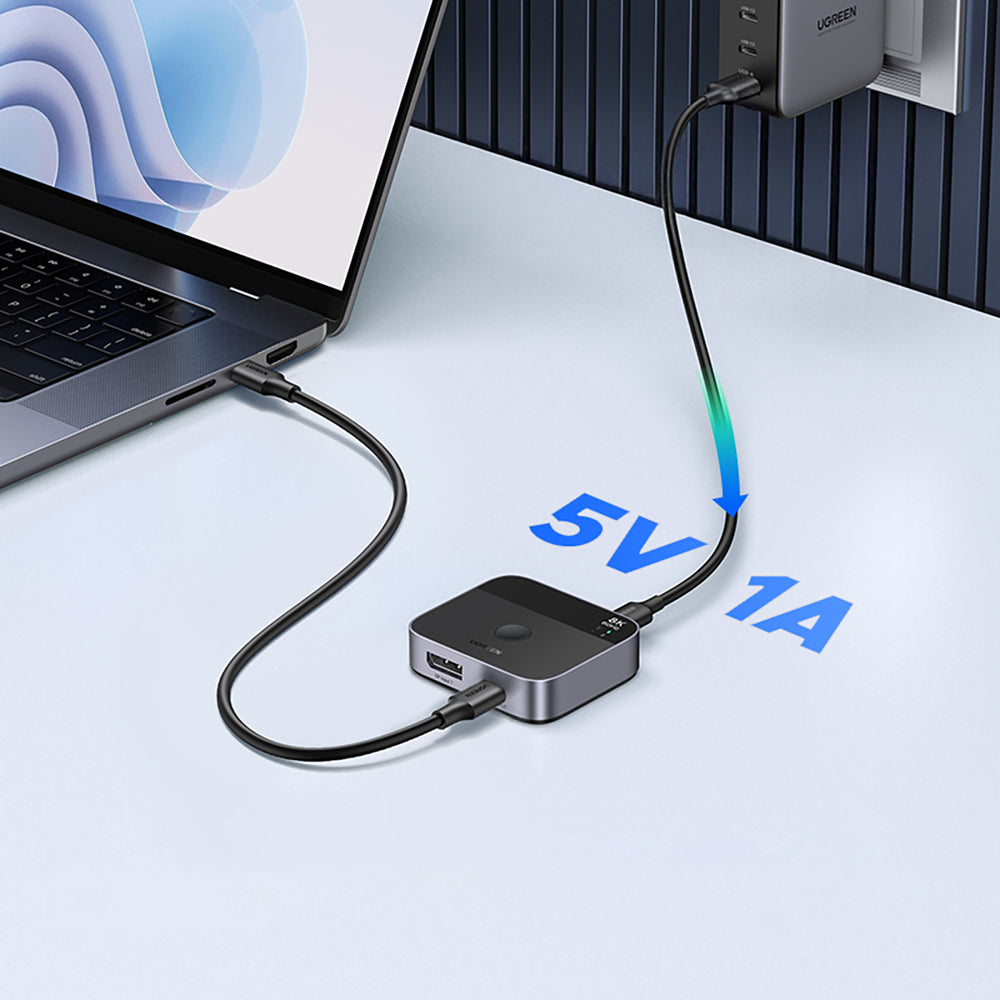 Ugreen DisplayPort/USB-C to USB-C Switch - Gray_6