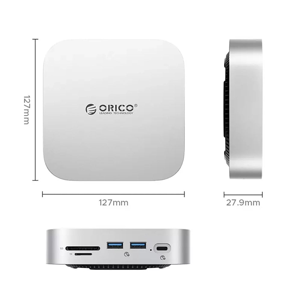 Multifunctional Hub Orico MiniLink M48PR for Apple Mac Mini M4, 9in1, Silver _1