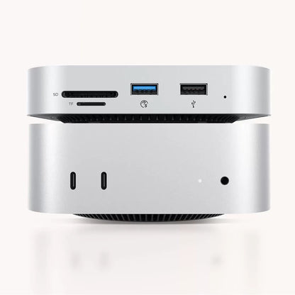 Multifunctional Hub Orico MiniLink M48PR for Apple Mac Mini M4, 9in1, Silver _2