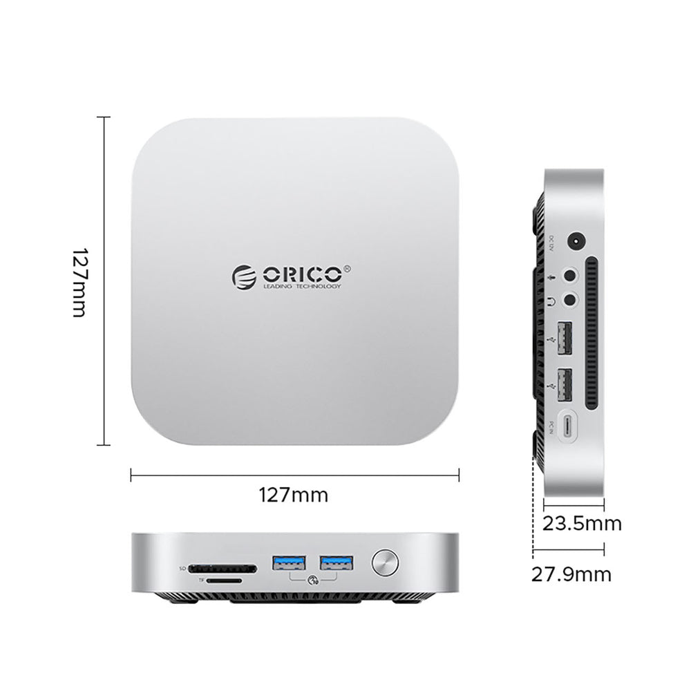 Multifunctional Hub Orico MiniLink M49P for Apple Mac Mini M4, 9in1, Silver _1