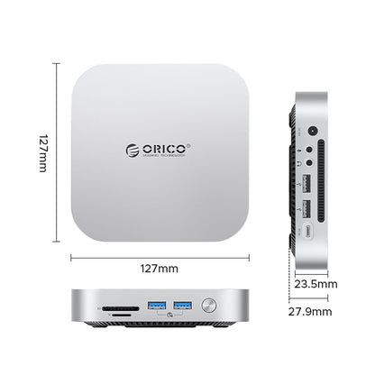 Multifunctional Hub Orico MiniLink M49P for Apple Mac Mini M4, 9in1, Silver _1