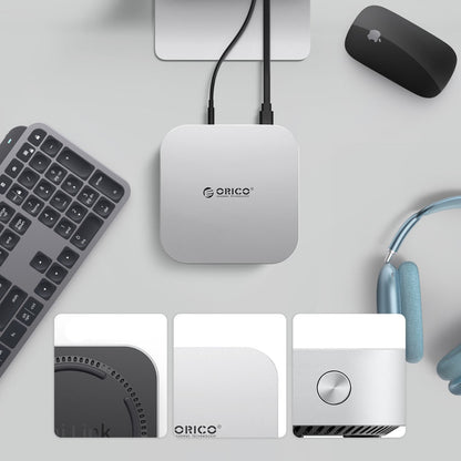 Multifunctional Hub Orico MiniLink M49P for Apple Mac Mini M4, 9in1, Silver _5
