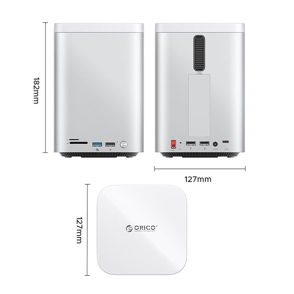 Orico MiniTower Docking Station with Hard Drive Bays for up to 56TB - Silver_1