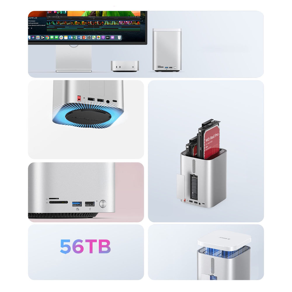 Orico MiniTower Docking Station with Hard Drive Bays for up to 56TB - Silver_9