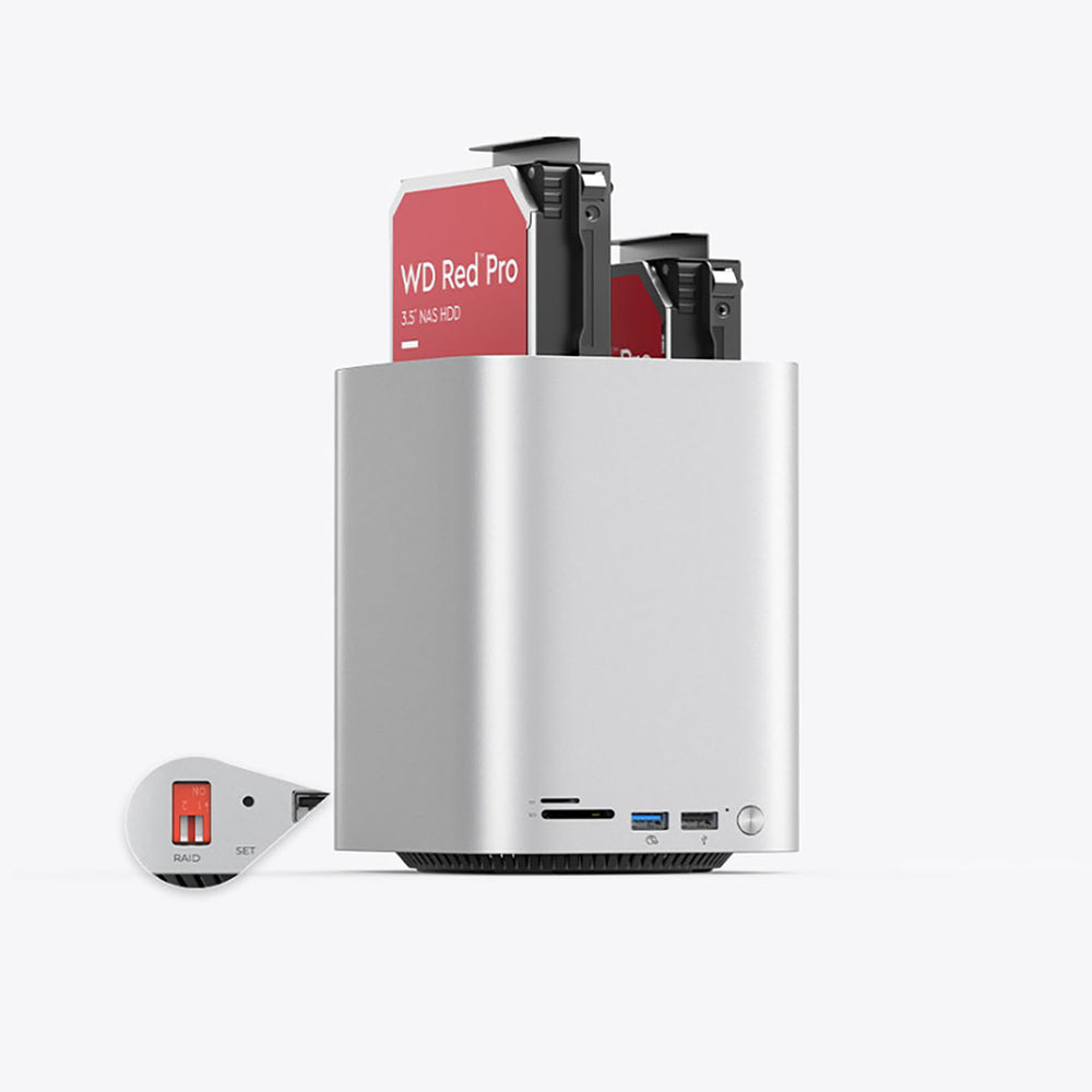 Orico MiniTower Docking Station with Hard Drive Bays for up to 56TB - Silver_4
