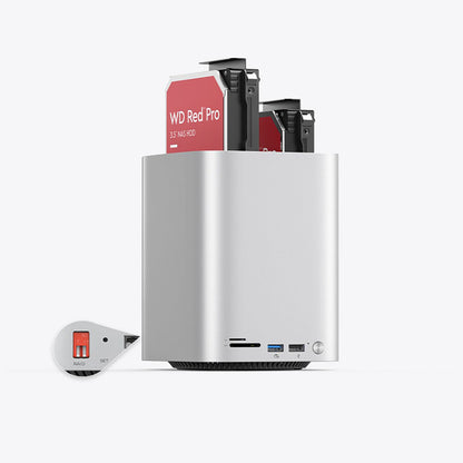 Orico MiniTower Docking Station with Hard Drive Bays for up to 56TB - Silver_4