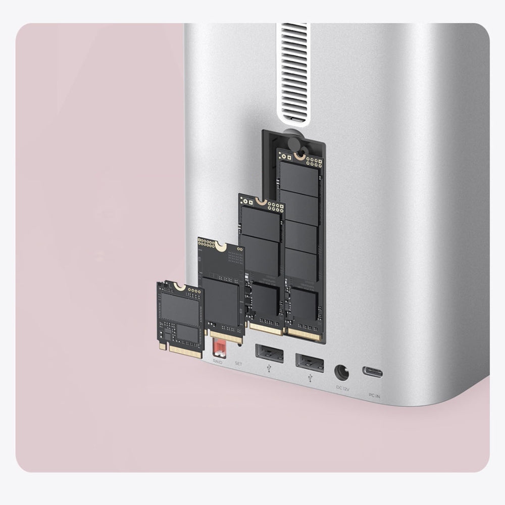 Orico MiniTower Docking Station with Hard Drive Bays for up to 56TB - Silver_8
