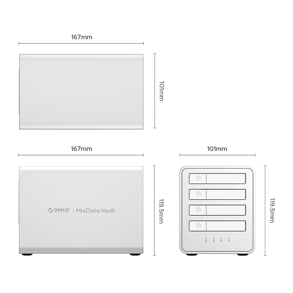 Orico 8848U4 DAS Series 4-Bay M.2 NVMe SSD Disk Array - White_1
