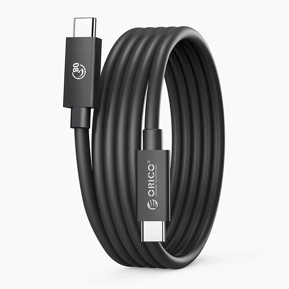 Orico USB4 Cable Compatible with Thunderbolt 5 80Gbps 240W USB-C to USB-C 1.5m - Black_0
