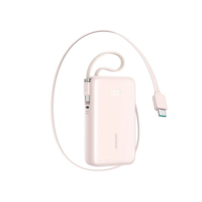 Joyroom JR-PR2L 10000mAh 35W Power Bank with Built-in Retractable USB-C Cable and USB-C Lanyard Cable - Pink_0