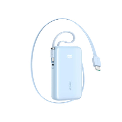 Joyroom JR-PR2L 10000mAh 35W Power Bank with Built-in Retractable USB-C Cable and USB-C Lanyard Cable - Blue_0