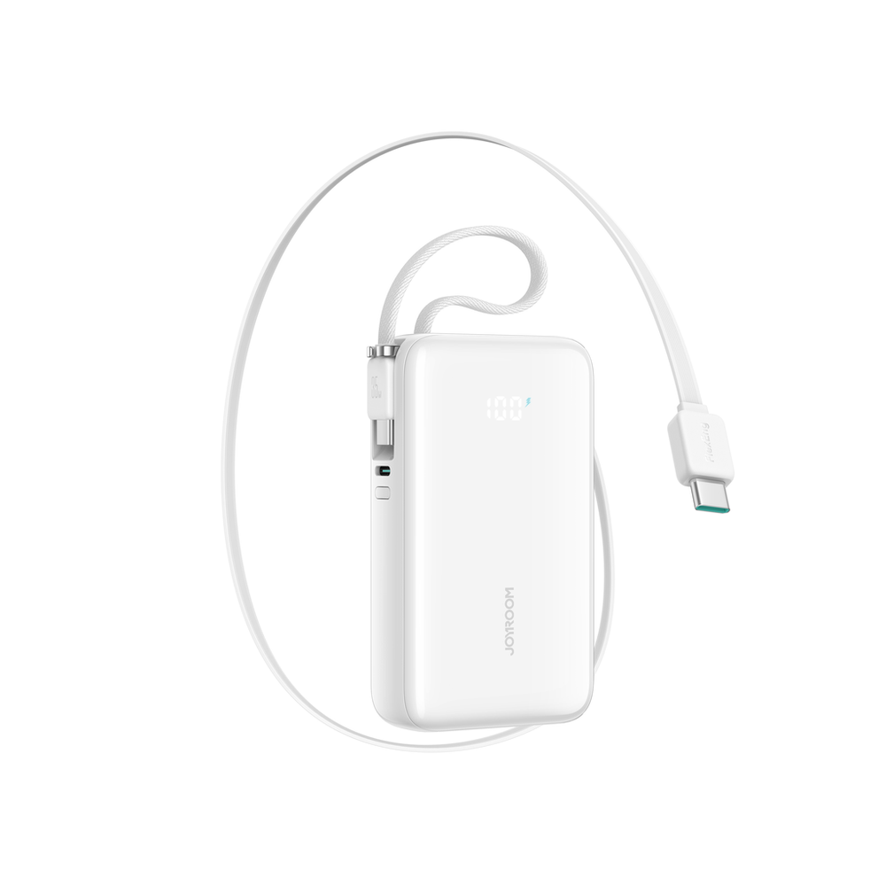 Joyroom JR-PR2 35W 10000mAh Power Bank with Retractable USB-C Cable and Built-in Lightning Cable - White_0