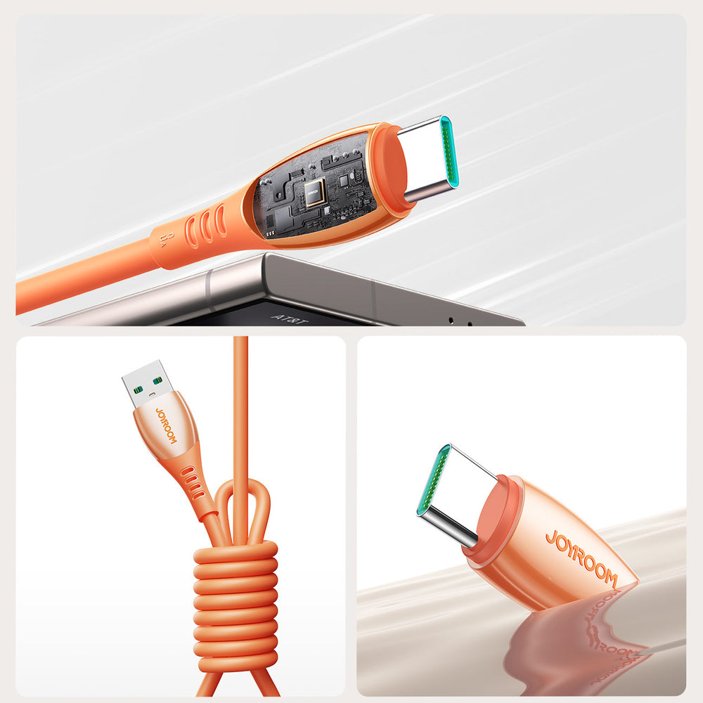 Joyroom S-A59 Vibrant Series 3A USB-A - USB-C Cable 1.2m - Orange_7