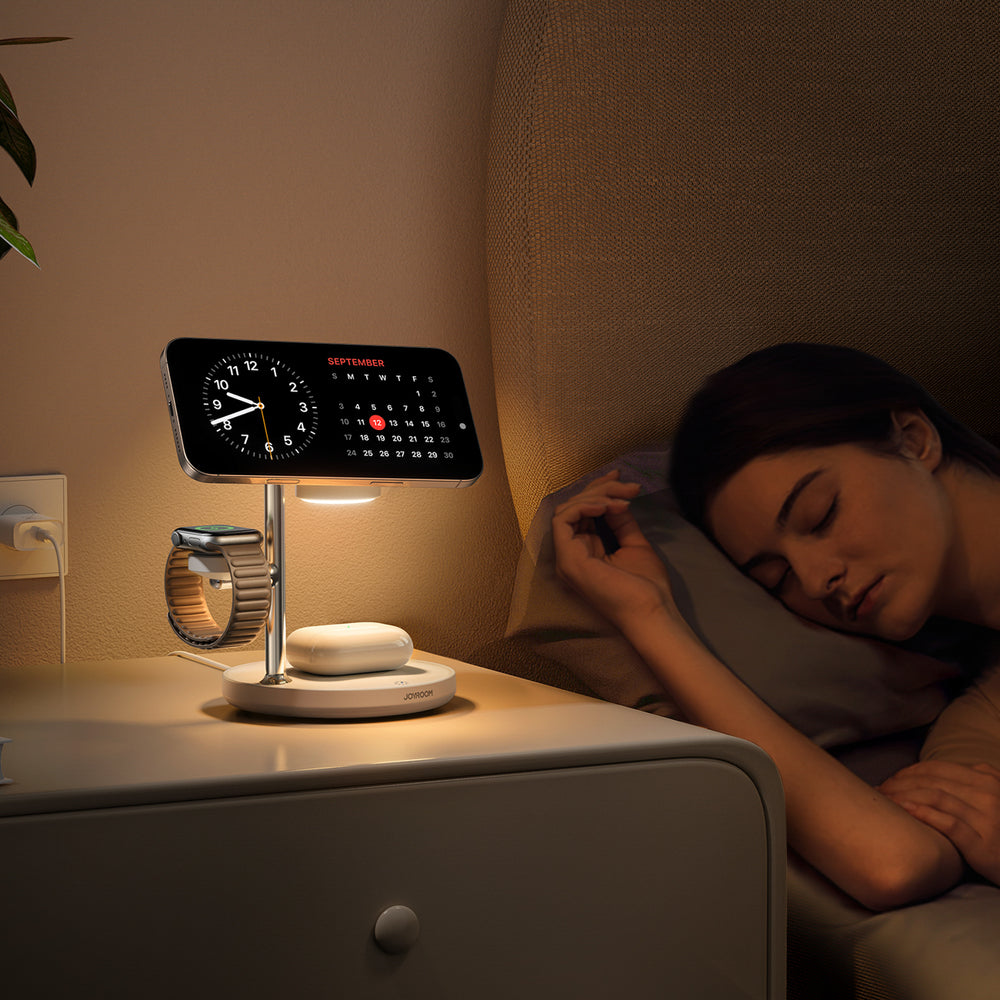 Joyroom JR-W23 Qi2 4-in-1 desktop charger with built-in inductive night light - white_6