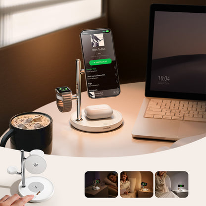 Joyroom JR-W23 Qi2 4-in-1 desktop charger with built-in inductive night light - white_7