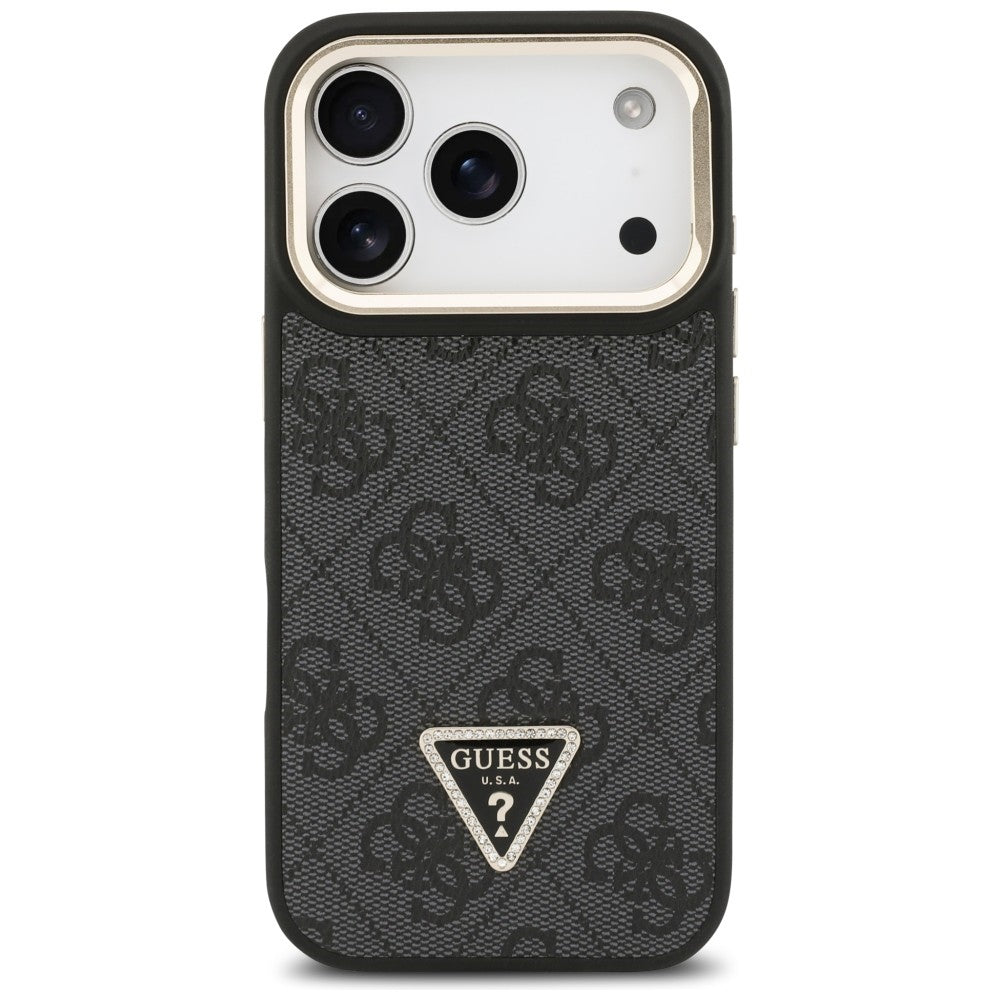 Guess 4G PU Triangle Logo &amp; Stand Camera Magsafe Case for iPhone 17 Pro - Black_2