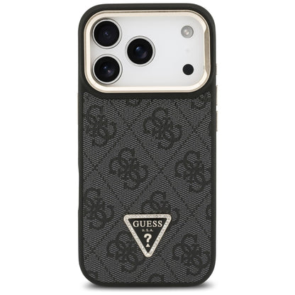 Guess 4G PU Triangle Logo &amp; Stand Camera Magsafe Case for iPhone 17 Pro - Black_2