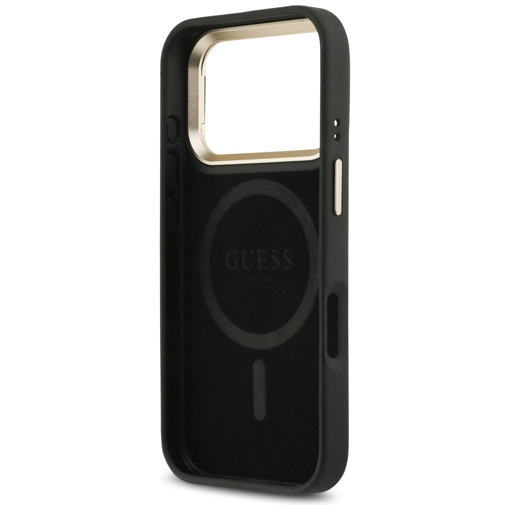 Guess 4G PU Triangle Logo &amp; Stand Camera Magsafe Case for iPhone 17 Pro - Black_6