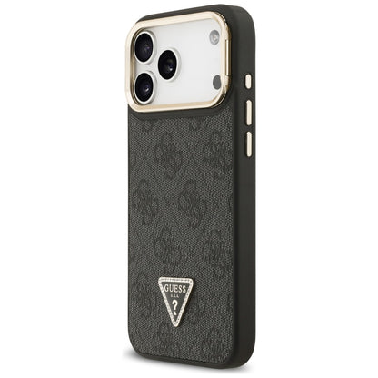 Guess 4G PU Triangle Logo &amp; Stand Camera Magsafe Case for iPhone 17 Pro Max - Black_1