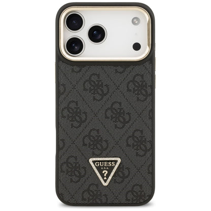 Guess 4G PU Triangle Logo &amp; Stand Camera Magsafe Case for iPhone 17 Pro Max - Black_2