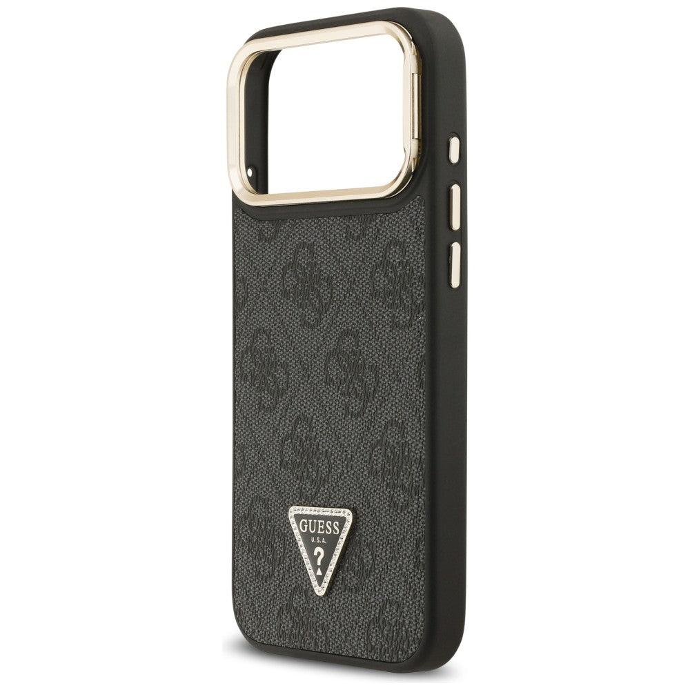 Guess 4G PU Triangle Logo &amp; Stand Camera Magsafe Case for iPhone 17 Pro Max - Black_5