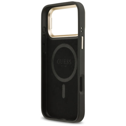 Guess 4G PU Triangle Logo &amp; Stand Camera Magsafe Case for iPhone 17 Pro Max - Black_6