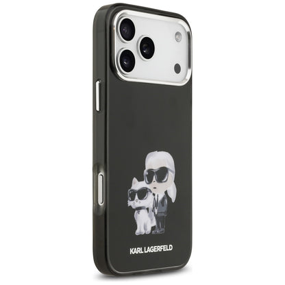 Karl Lagerfeld IML Aquarelle Karl &amp; Choupette &amp; Logo MagSafe Case for iPhone 17 Pro - Black_3