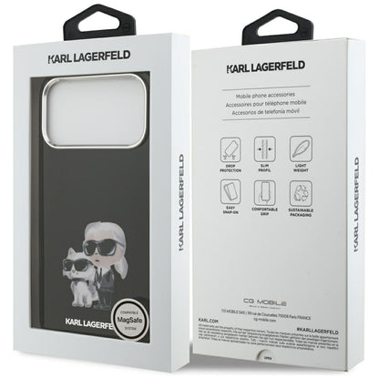 Karl Lagerfeld IML Aquarelle Karl &amp; Choupette &amp; Logo MagSafe Case for iPhone 17 Pro - Black_7