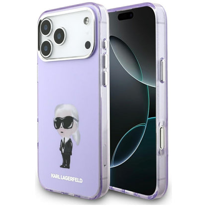 Karl Lagerfeld IML Aquarelle Karl &amp; Choupette &amp; Logo MagSafe Case for iPhone 17 Pro Max - Purple_0