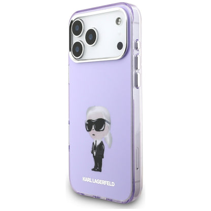 Karl Lagerfeld IML Aquarelle Karl &amp; Choupette &amp; Logo MagSafe Case for iPhone 17 Pro Max - Purple_1