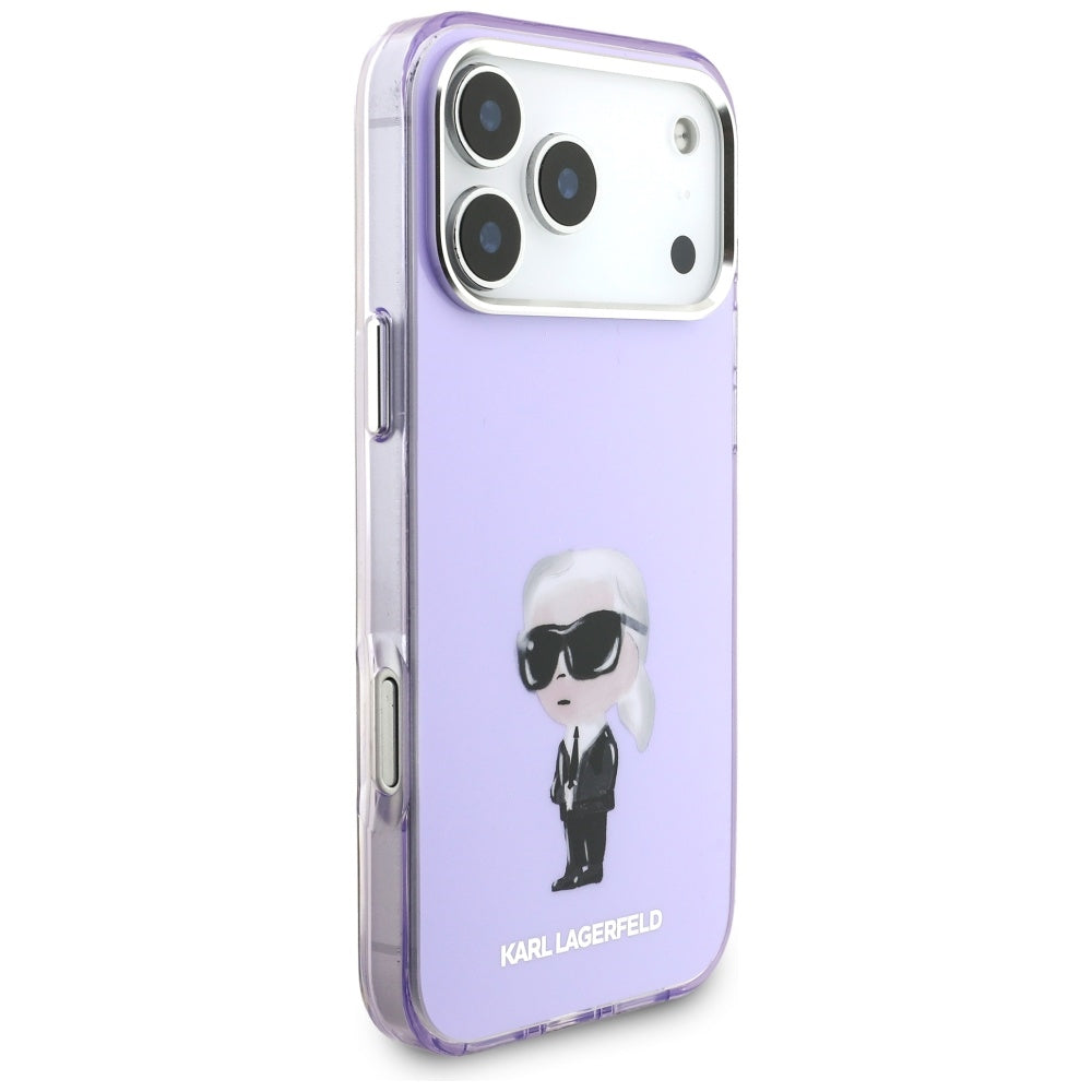 Karl Lagerfeld IML Aquarelle Karl &amp; Choupette &amp; Logo MagSafe Case for iPhone 17 Pro Max - Purple_3