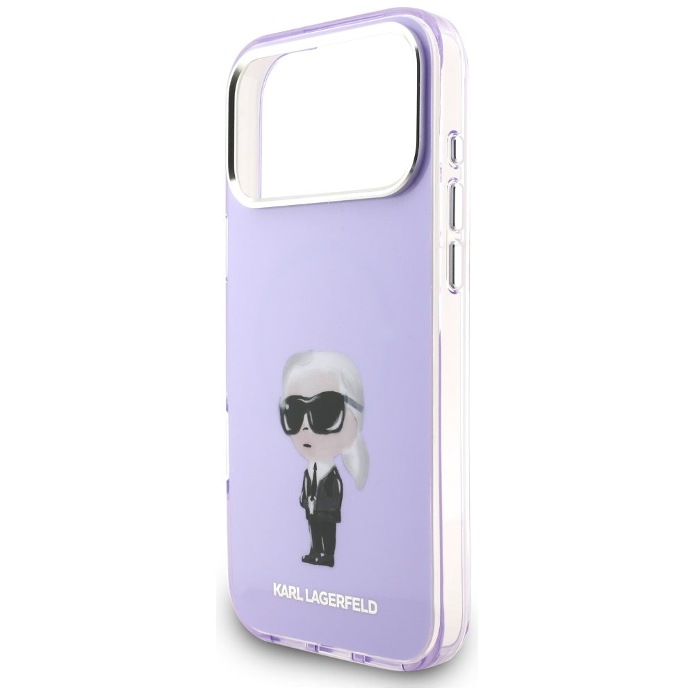 Karl Lagerfeld IML Aquarelle Karl &amp; Choupette &amp; Logo MagSafe Case for iPhone 17 Pro Max - Purple_5