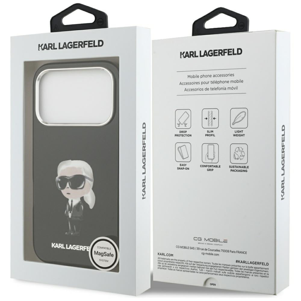 Karl Lagerfeld IML Aquarelle Karl &amp; Logo MagSafe Case for iPhone 17 Pro - Black_7