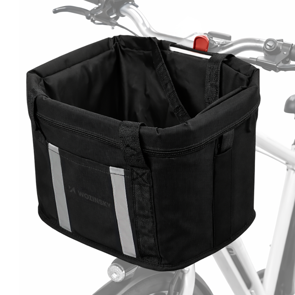 Wozinsky fabric bicycle basket large - black_0