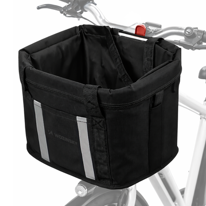 Wozinsky fabric bicycle basket large - black_0