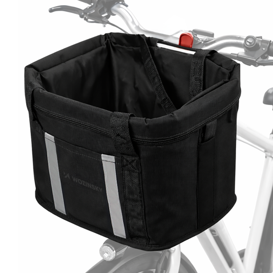 Wozinsky fabric bicycle basket large - black_0