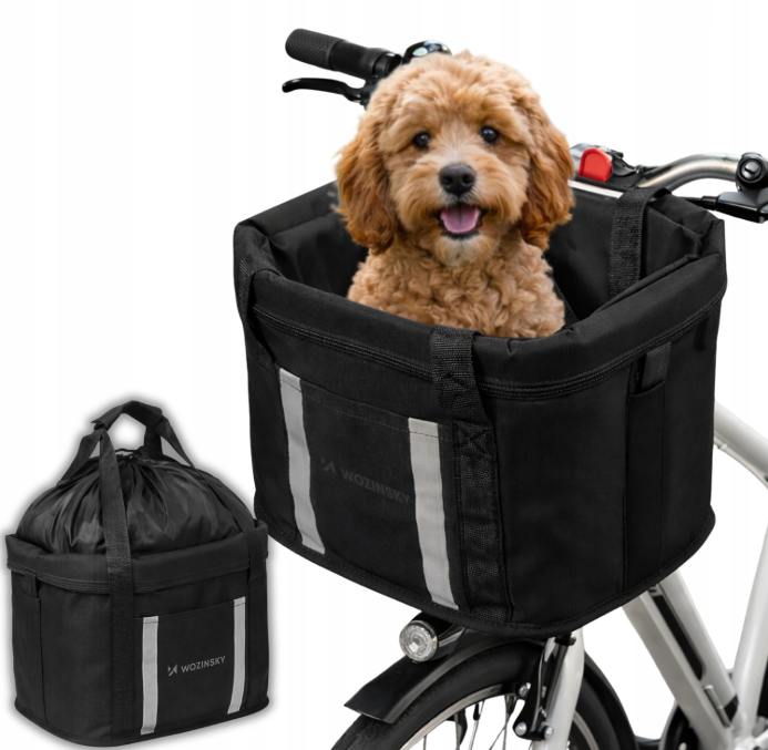 Wozinsky fabric bicycle basket large - black_7
