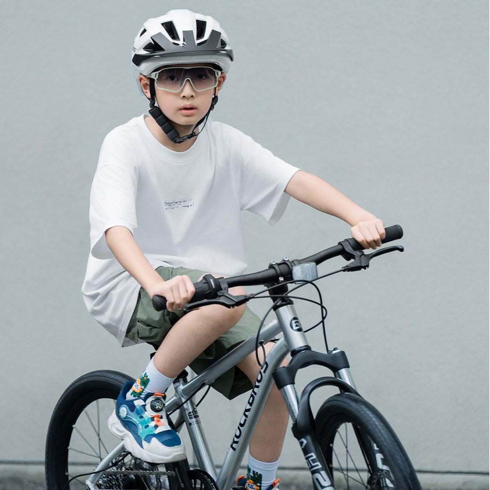 Rockbros LK-67 Youth Bike Helmet with Detachable Visor 54–58 cm - White_3