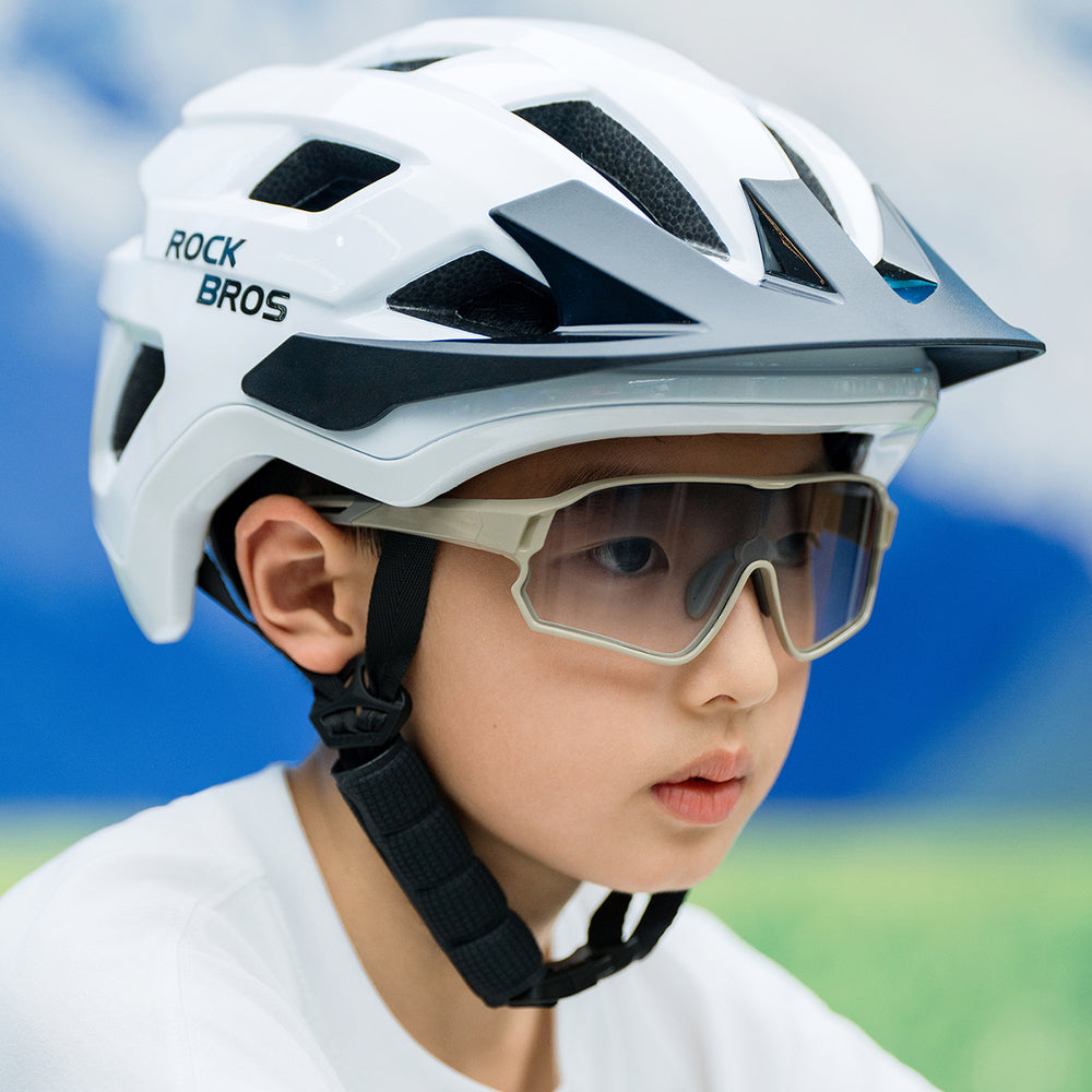 Rockbros LK-67 Youth Bike Helmet with Detachable Visor 54–58 cm - White_4