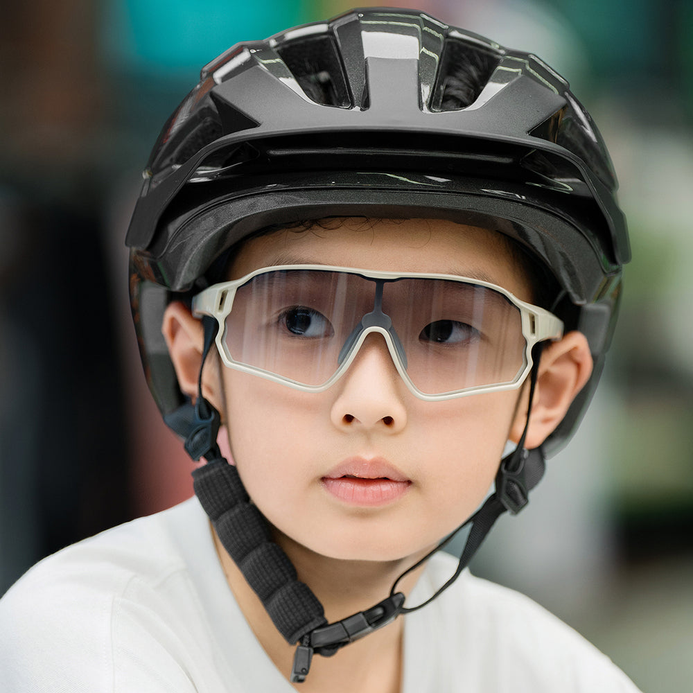 Rockbros LK-67 Youth Bike Helmet with Detachable Visor 54–58 cm - Gray_1