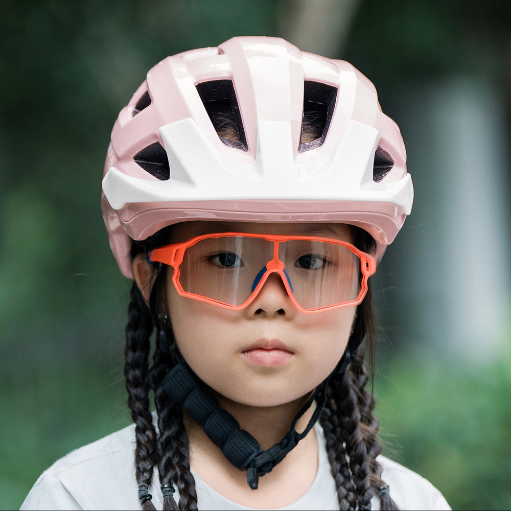 Rockbros LK-67 Youth Bike Helmet with Detachable Visor 54–58 cm - Pink_1