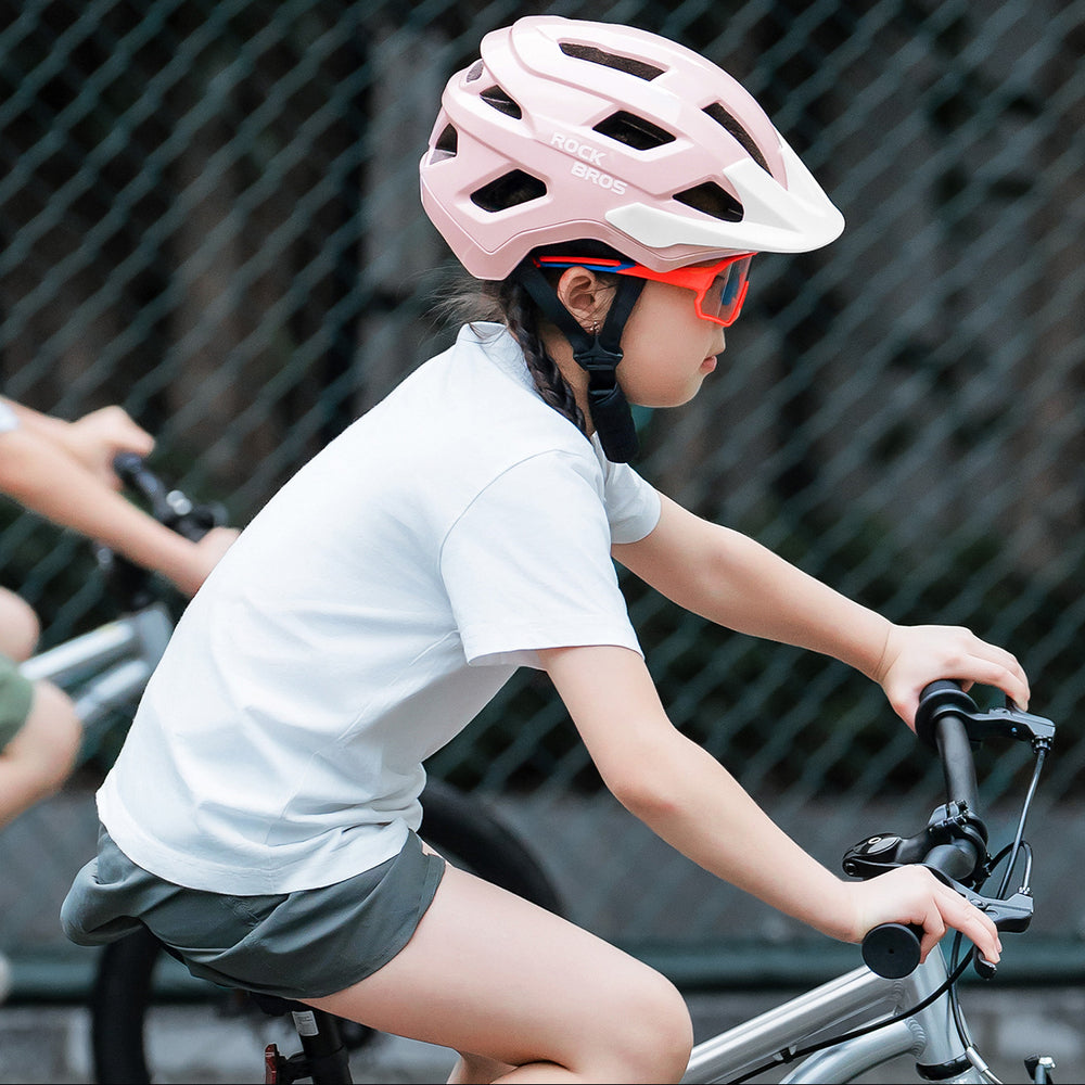 Rockbros LK-67 Youth Bike Helmet with Detachable Visor 54–58 cm - Pink_3