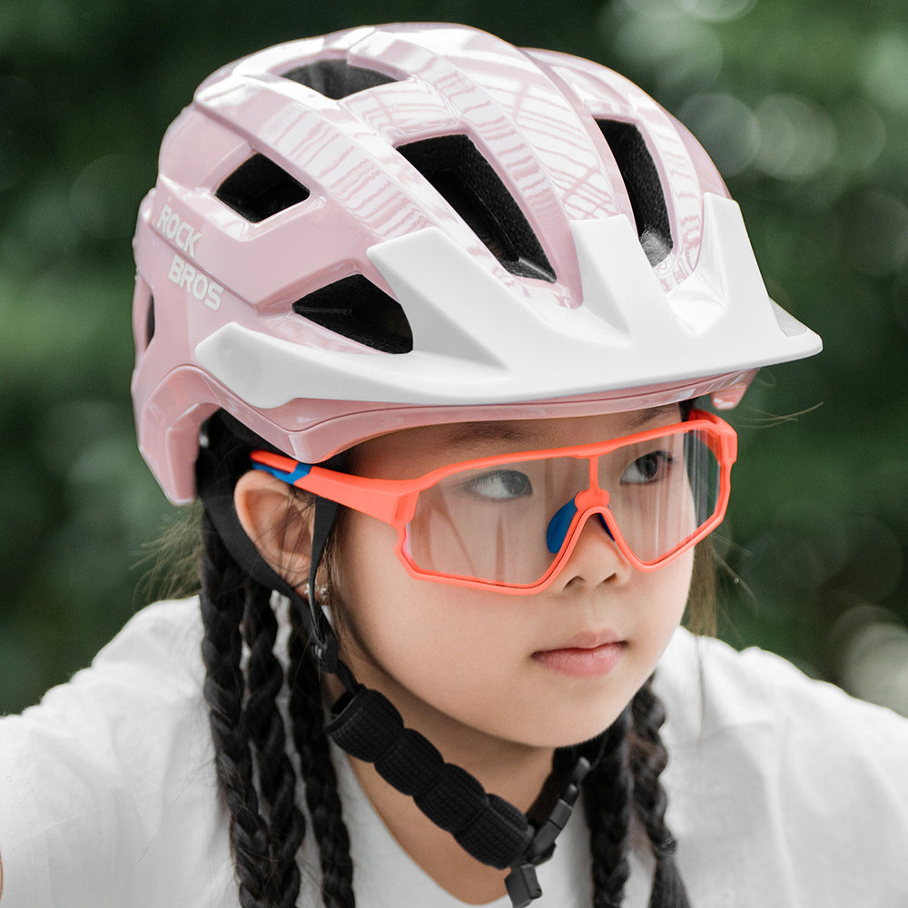 Rockbros LK-67 Youth Bike Helmet with Detachable Visor 54–58 cm - Pink_4