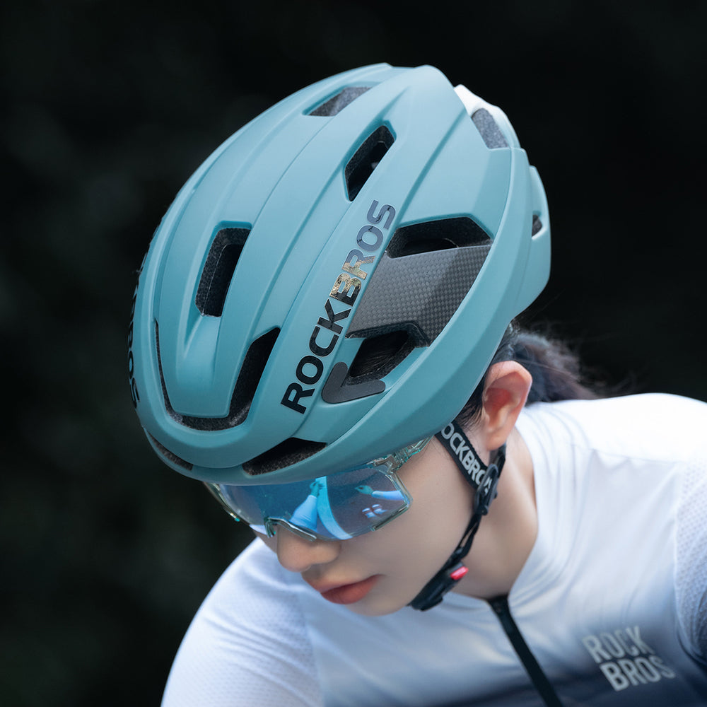 Rockbros LK-15 Carbon Fiber Bike Helmet 58-62cm - Light Blue_1
