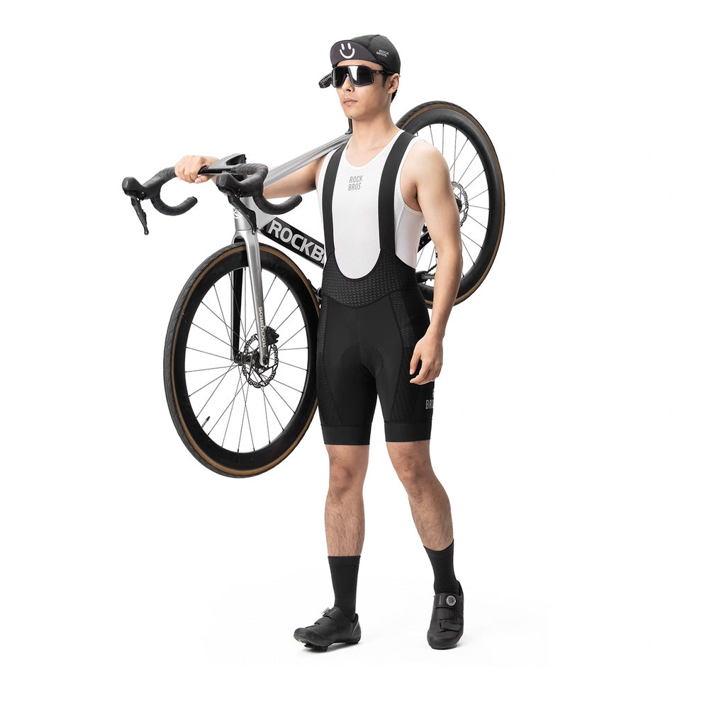 Rockbros YDDK009 Men's Cycling Bib Shorts with Pad Size M - Black_2