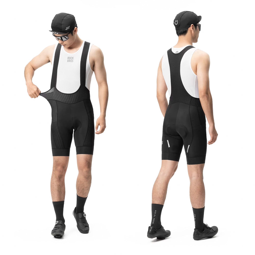 Rockbros YDDK009 Men's Cycling Bib Shorts with Pad Size M - Black_4