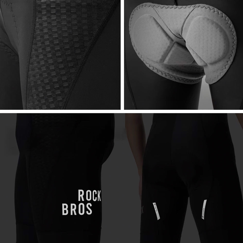 Rockbros YDDK009 Men's Cycling Bib Shorts with Pad Size M - Black_8