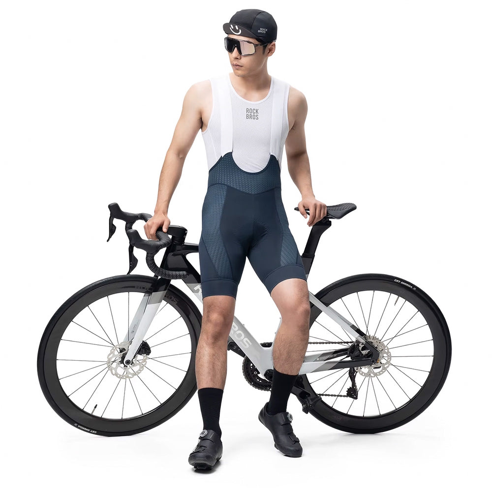 Rockbros YDDK009 Men's Cycling Bib Shorts with Pad Size M - Dark Blue_2